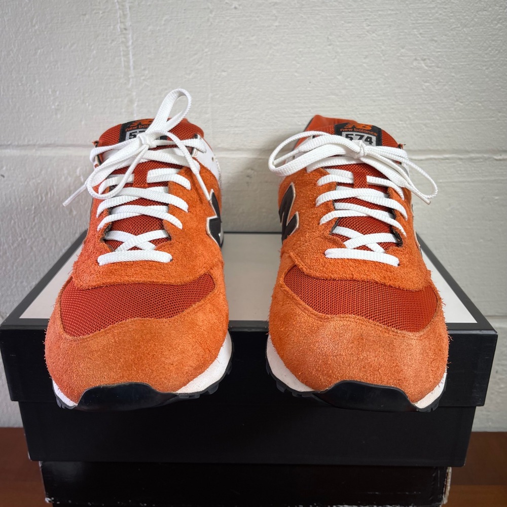 New Balance 574 ML574VTL Varsity Orange Running Shoes Sneaker Men's US 14 EE - Picture 3 of 11